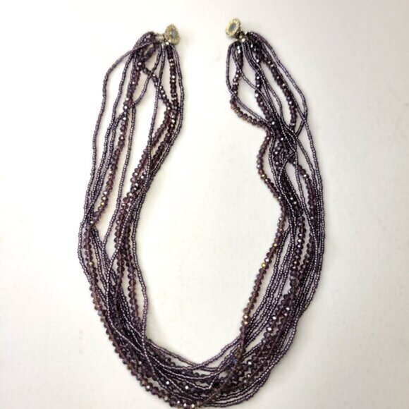 Multi Strand Braided Necklace Glass Bead Braided Necklace Beaded Twist Necklace - Picture 10 of 10